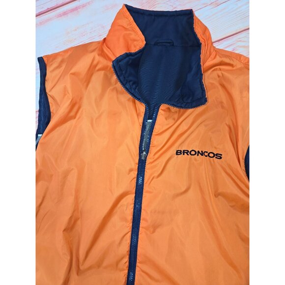 Denver Broncos Reversible Fleece & Nylon Jacket Vest XL - Picture 5 of 7